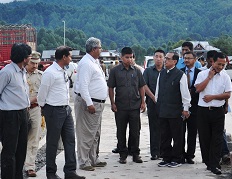 The Governor of Arunachal Pradesh Shri JP Rajkhowa visiting the under construction Advance Landing Ground at Ziro on 17th July 2015